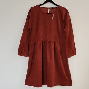 Madewell Rust Corduroy  Dress